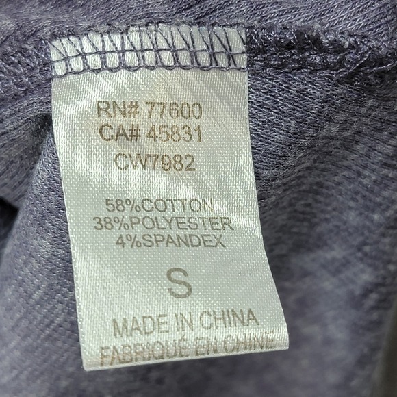 Chaser Distressed Purple Burnout Tshirt Womens S High Neck Long Sleeve Grunge - Picture 5 of 13